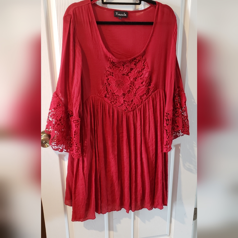 Tunic top by Frazzle. Merlot color size xl